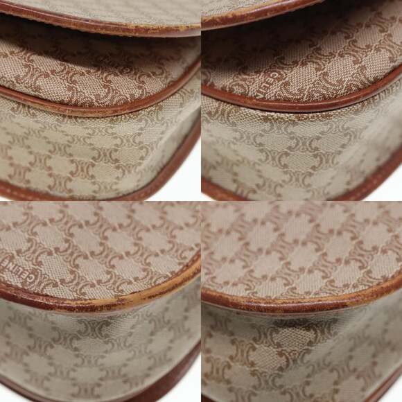 CELINE Macadam Canvas Shoulder Bag Beige Gold - Picture 10 of 13